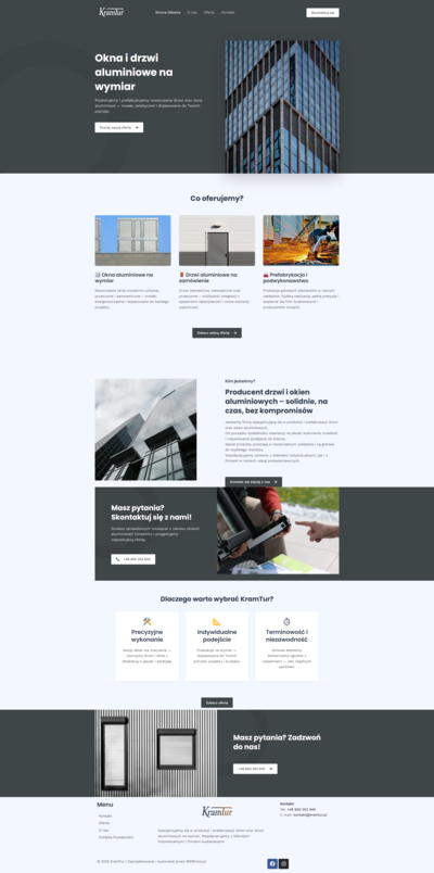 Strona internetowa firmy stolarki aluminiowej – realizacja MNStrony