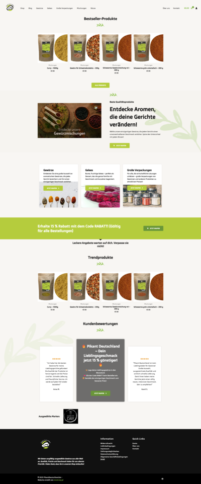 Sklep internetowy z przyprawami – realizacja MNStrony