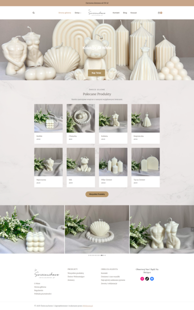 Sklep internetowy ze świecami sojowymi – realizacja MNStrony
