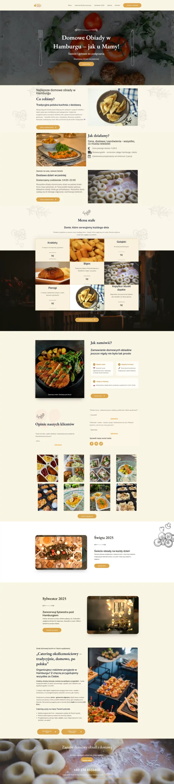 Strona internetowa Obiady Domowe Hamburg – catering i dostawa posiłków